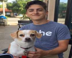 He is an animal lover and has a pet dog.